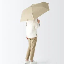 New All-Weather Foldable Umbrella Beige Umbrellas