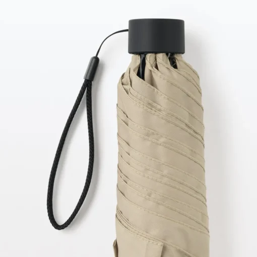 New All-Weather Foldable Umbrella Beige Umbrellas