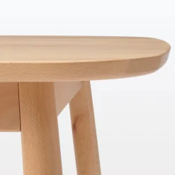 Discount Beech Wood Table with Round Legs - W 59.1