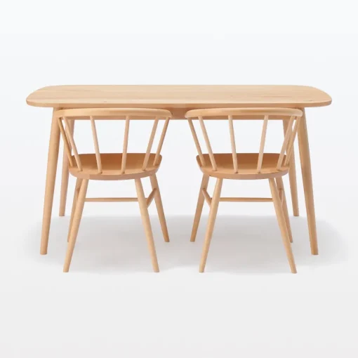 Discount Beech Wood Table with Round Legs - W 59.1" Dining Tables