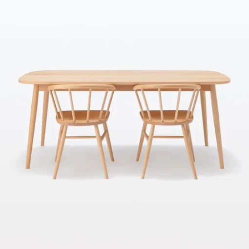 Sale [HD] Beech Wood Table with Round Legs - W 70.9" Dining Tables