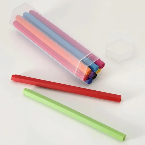 Best Hexagonal Water-Based Marker Pen - 10 Color Set Markers & Highlighters