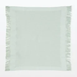 New Indian Cotton Multipurpose Cloth with Fringes - Light Green Kitchen Utensils
