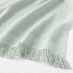 New Indian Cotton Multipurpose Cloth with Fringes - Light Green Kitchen Utensils
