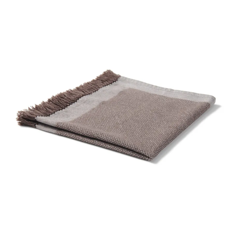 Outlet Indian Cotton Multipurpose Cloth with Fringes - Brown Kitchen Utensils