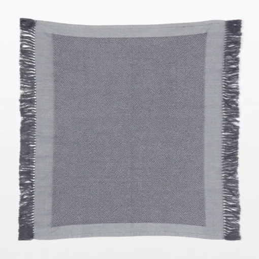 Hot Indian Cotton Multipurpose Cloth with Fringes - Charcoal Gray Kitchen Utensils