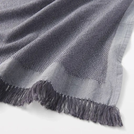 Hot Indian Cotton Multipurpose Cloth with Fringes - Charcoal Gray Kitchen Utensils