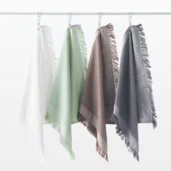 Hot Indian Cotton Multipurpose Cloth with Fringes - Charcoal Gray Kitchen Utensils