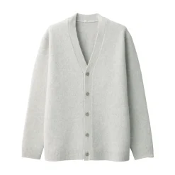 Online Labo Men's Milled Wool V Neck Cardigan Sweaters & Cardigans