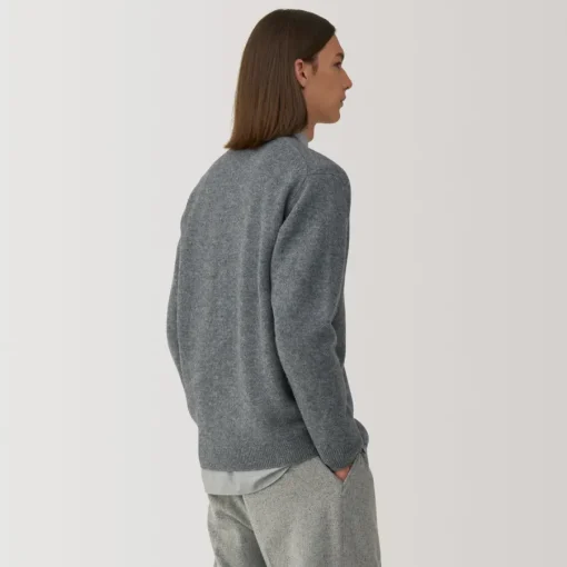 Online Labo Men's Milled Wool V Neck Cardigan Sweaters & Cardigans