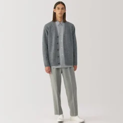 Online Labo Men's Milled Wool V Neck Cardigan Sweaters & Cardigans