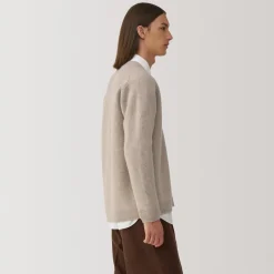 Online Labo Men's Milled Wool V Neck Cardigan Sweaters & Cardigans