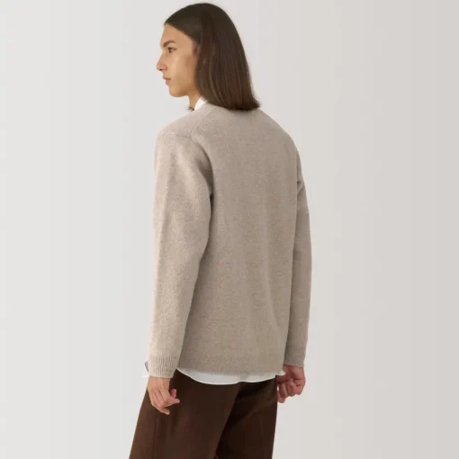 Online Labo Men's Milled Wool V Neck Cardigan Sweaters & Cardigans