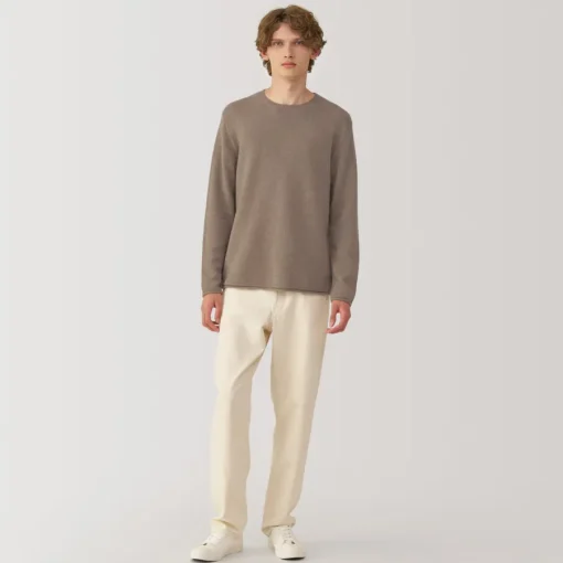 Outlet Labo Men's Natural Cashmere Crew Neck Sweater Sweaters & Cardigans