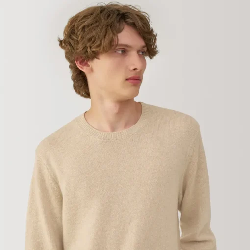 Outlet Labo Men's Natural Cashmere Crew Neck Sweater Sweaters & Cardigans