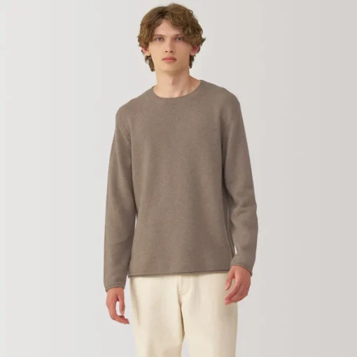 Outlet Labo Men's Natural Cashmere Crew Neck Sweater Sweaters & Cardigans