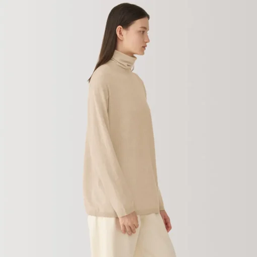 Online Labo Women's Natural Cashmere Turtleneck Sweater Women Sweaters & Cardigans