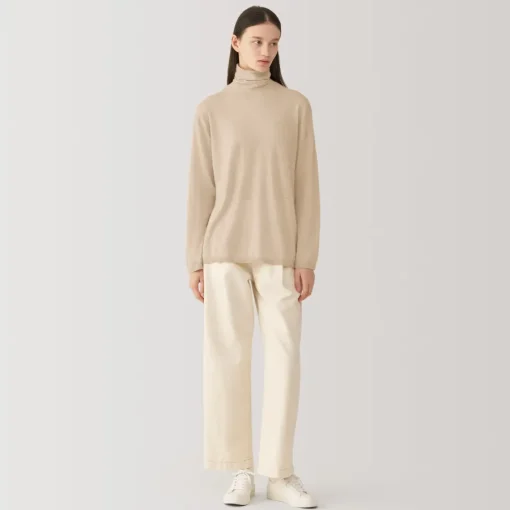 Online Labo Women's Natural Cashmere Turtleneck Sweater Women Sweaters & Cardigans