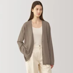 Sale Labo Women's Natural Cashmere V Neck Cardigan Women Sweaters & Cardigans
