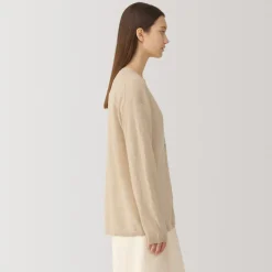 Sale Labo Women's Natural Cashmere V Neck Cardigan Women Sweaters & Cardigans