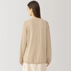 Sale Labo Women's Natural Cashmere V Neck Cardigan Women Sweaters & Cardigans