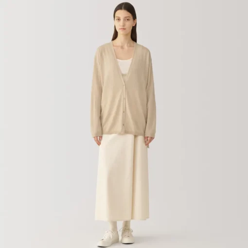 Sale Labo Women's Natural Cashmere V Neck Cardigan Women Sweaters & Cardigans