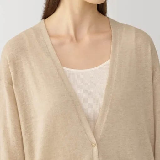 Sale Labo Women's Natural Cashmere V Neck Cardigan Women Sweaters & Cardigans