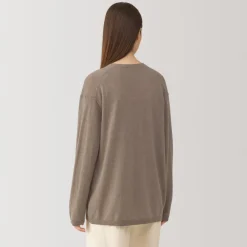 Sale Labo Women's Natural Cashmere V Neck Cardigan Women Sweaters & Cardigans