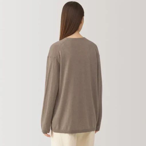 Sale Labo Women's Natural Cashmere V Neck Cardigan Women Sweaters & Cardigans