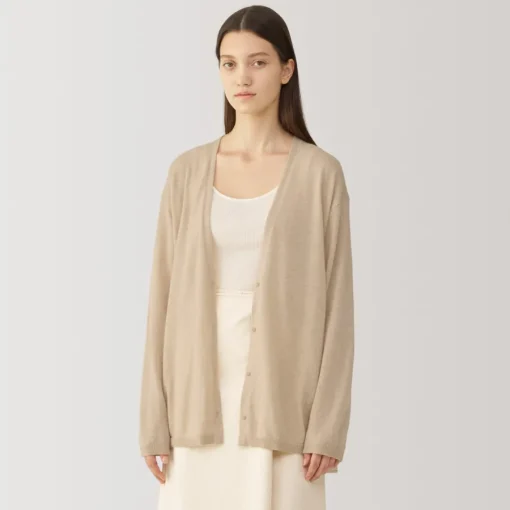 Sale Labo Women's Natural Cashmere V Neck Cardigan Women Sweaters & Cardigans