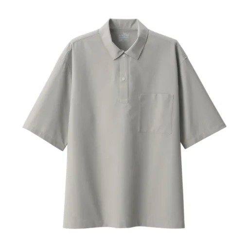 Best Men's Breathable Wide Half Sleeve Woven Polo Shirt Shirts & Polos