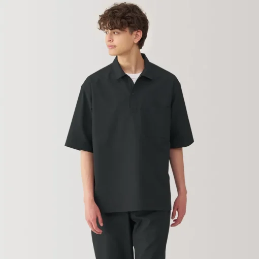 Best Men's Breathable Wide Half Sleeve Woven Polo Shirt Shirts & Polos