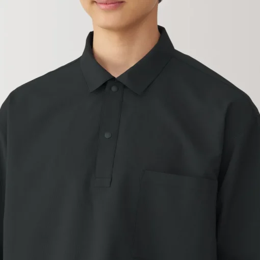 Best Men's Breathable Wide Half Sleeve Woven Polo Shirt Shirts & Polos