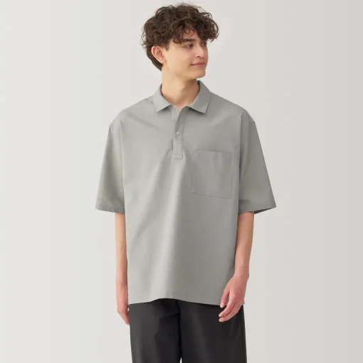 Best Men's Breathable Wide Half Sleeve Woven Polo Shirt Shirts & Polos
