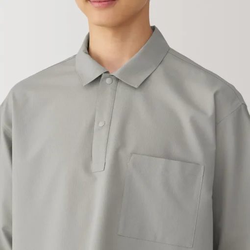 Best Men's Breathable Wide Half Sleeve Woven Polo Shirt Shirts & Polos