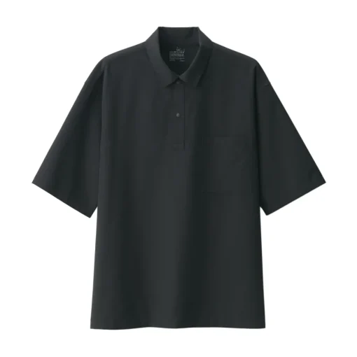Best Men's Breathable Wide Half Sleeve Woven Polo Shirt Shirts & Polos