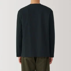 Sale Men's Brushed Crew Neck Long Sleeve T-Shirt T-Shirts