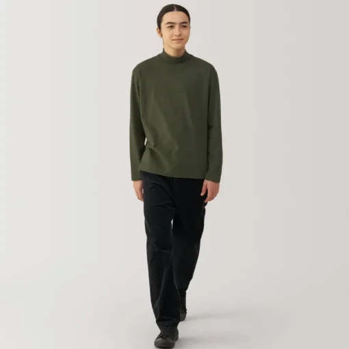 New Men's Brushed High Neck Long Sleeve T-Shirt T-Shirts