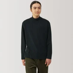 New Men's Brushed High Neck Long Sleeve T-Shirt T-Shirts