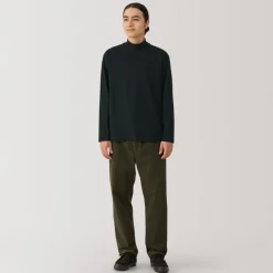 New Men's Brushed High Neck Long Sleeve T-Shirt T-Shirts