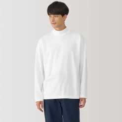 New Men's Brushed High Neck Long Sleeve T-Shirt T-Shirts