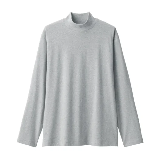 New Men's Brushed High Neck Long Sleeve T-Shirt T-Shirts