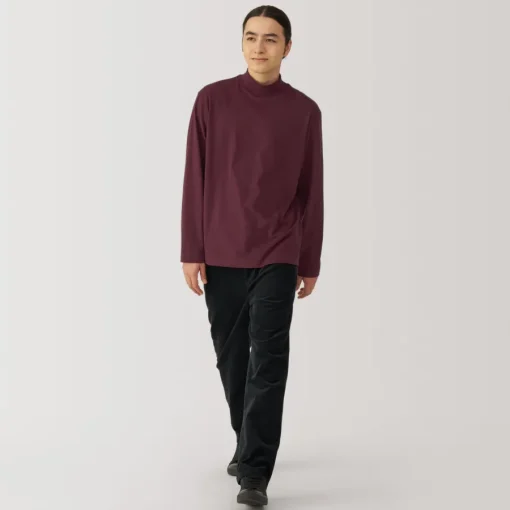 New Men's Brushed High Neck Long Sleeve T-Shirt T-Shirts