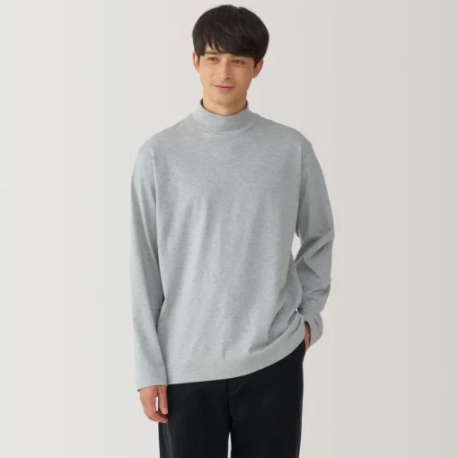 New Men's Brushed High Neck Long Sleeve T-Shirt T-Shirts