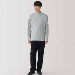 New Men's Brushed High Neck Long Sleeve T-Shirt T-Shirts