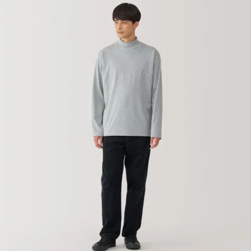 New Men's Brushed High Neck Long Sleeve T-Shirt T-Shirts