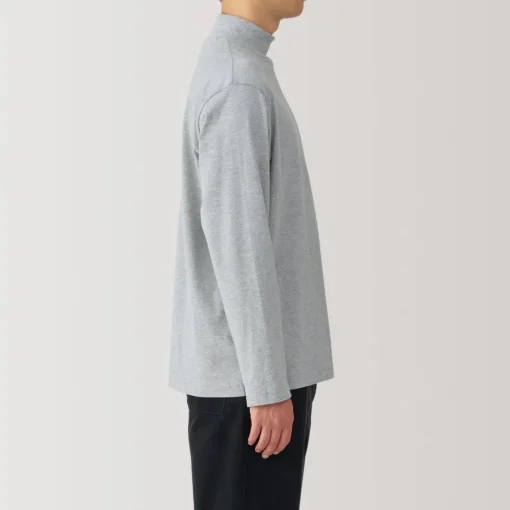 New Men's Brushed High Neck Long Sleeve T-Shirt T-Shirts
