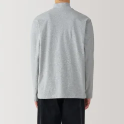 New Men's Brushed High Neck Long Sleeve T-Shirt T-Shirts