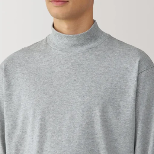 New Men's Brushed High Neck Long Sleeve T-Shirt T-Shirts