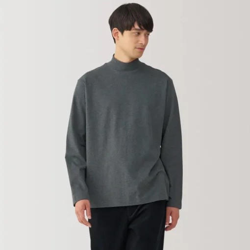 New Men's Brushed High Neck Long Sleeve T-Shirt T-Shirts